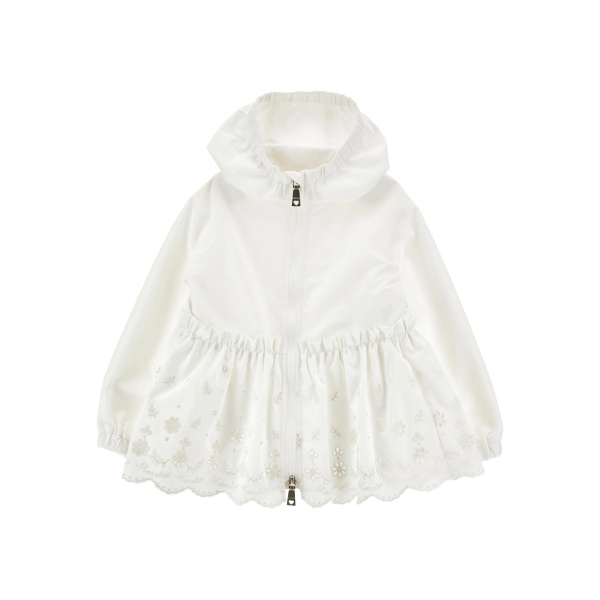 floral-embellishment hooded jacket