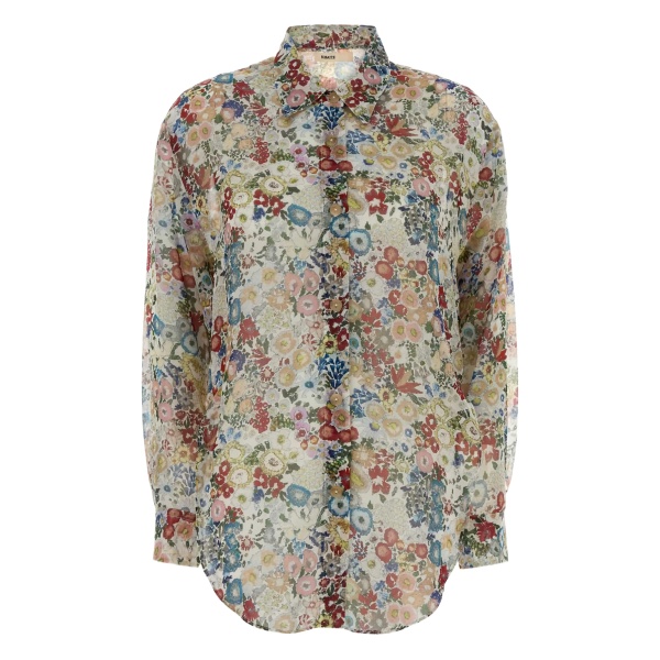 floral-pattern silk shirt