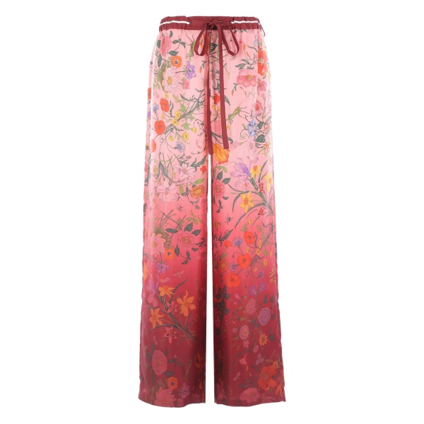 floral-print drawstring trousers