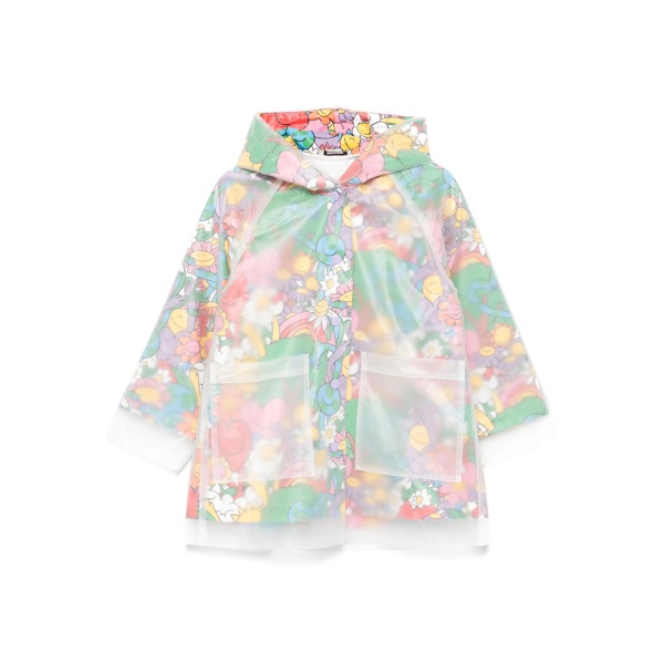 floral-print raincoat