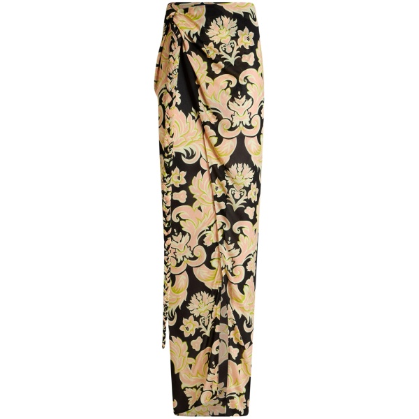 floral-print sarong skirt