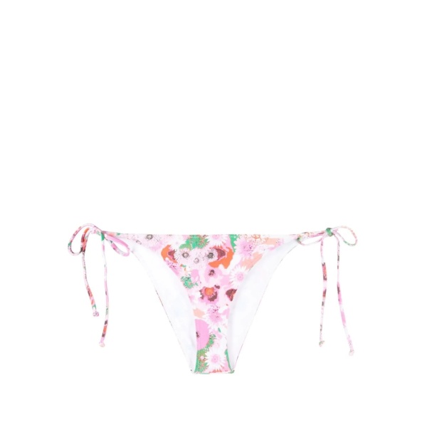 floral-print string bikini bottoms