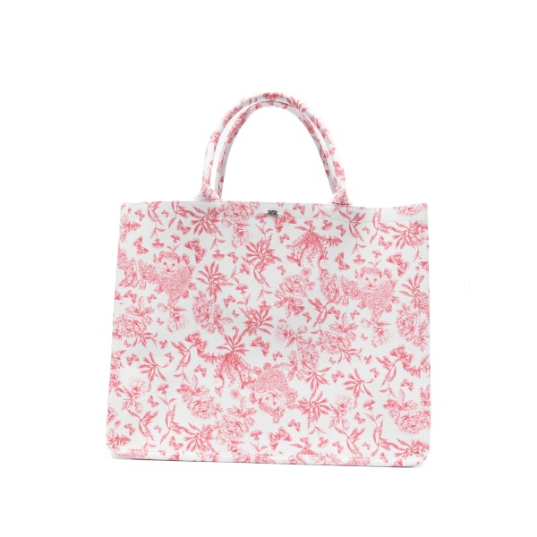 floral-print tote bag
