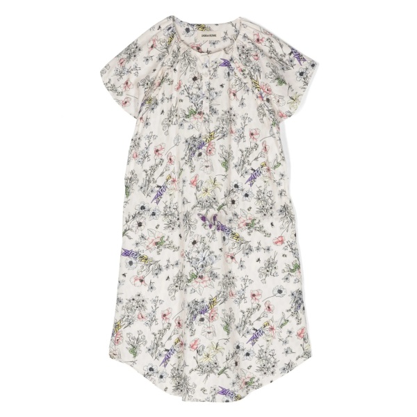 floral-print twill dress