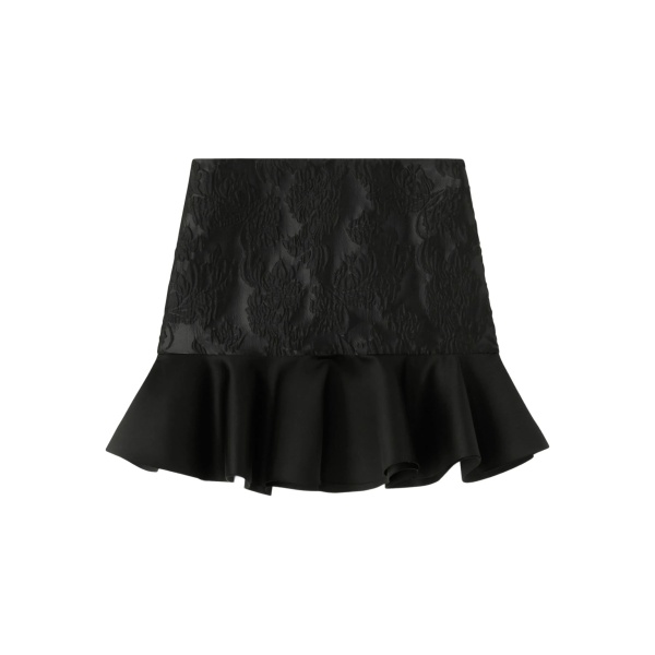 floral ruffled mini skirt