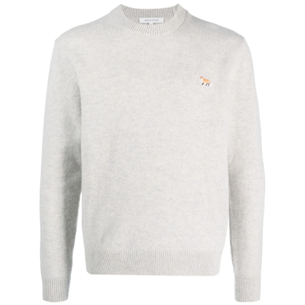 fox-patch wool jumper