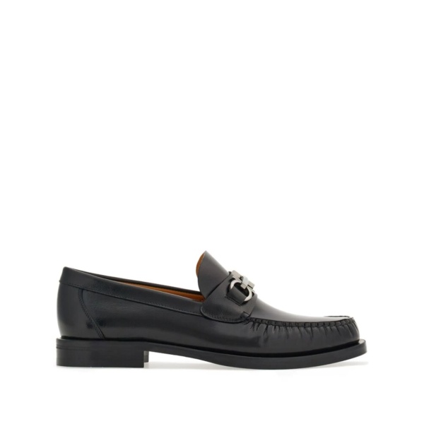 Gancini leather loafers