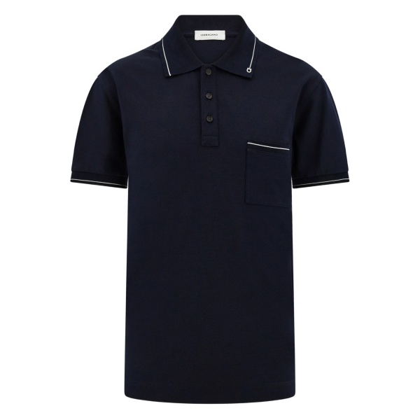 gancini pocket trim polo shirt