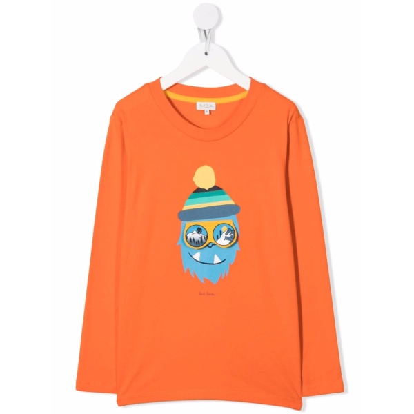 graphic-print long-sleeve organic cotton T-shirt