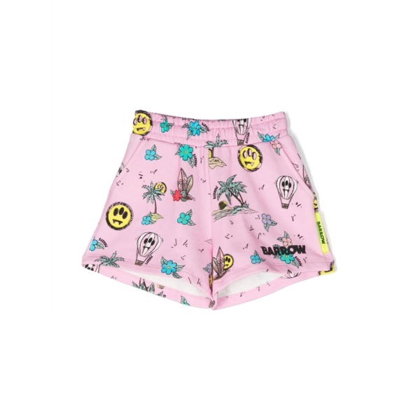 graphic-print track shorts