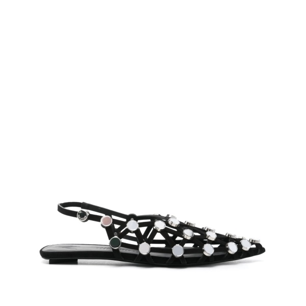 Grid slingback sandals