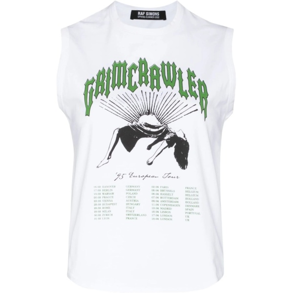 Grimcrawler-print sleeveless top