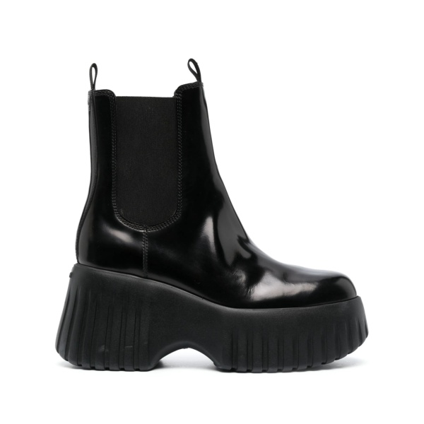 H-stripes wedge chelsea boots