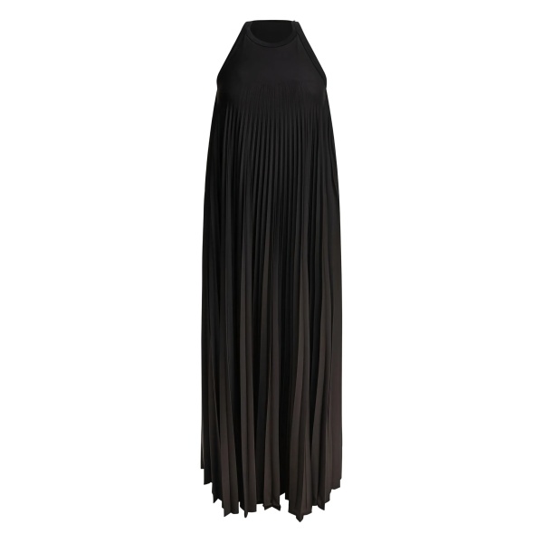halter-neck pleated dress