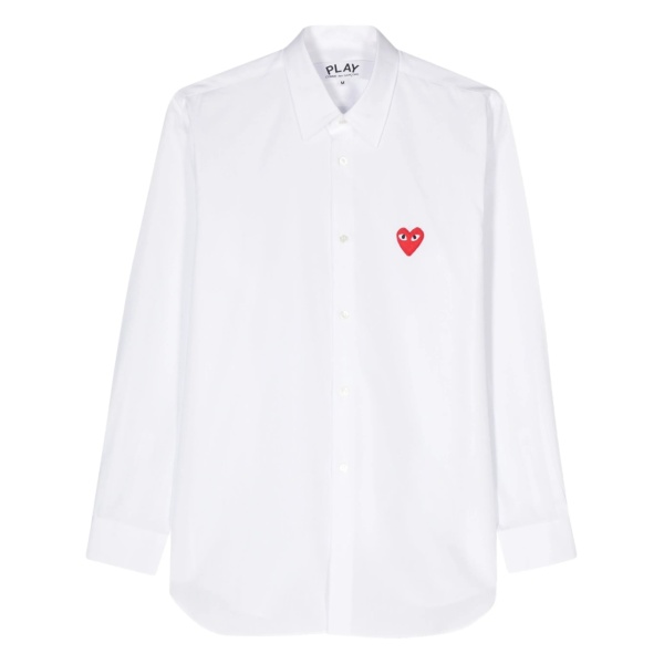 heart-appliqué shirt