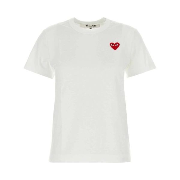 heart-patch cotton T-shirt