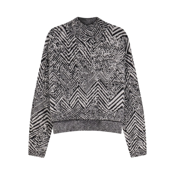 high-collar sweater