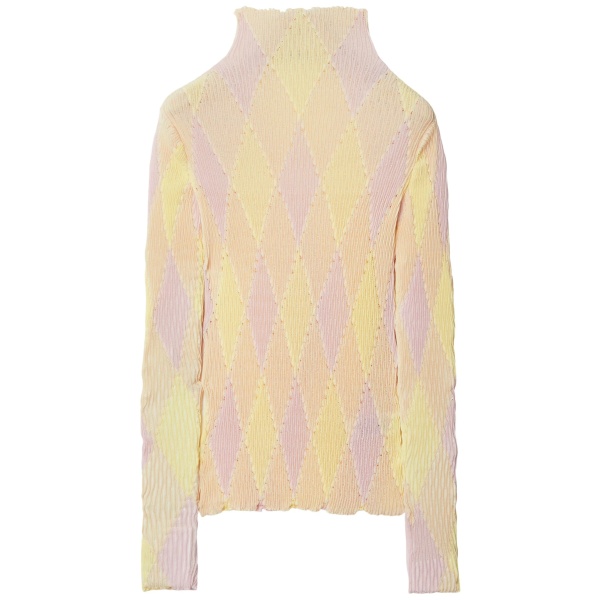 high-neck argyle intarsia-knit jumper