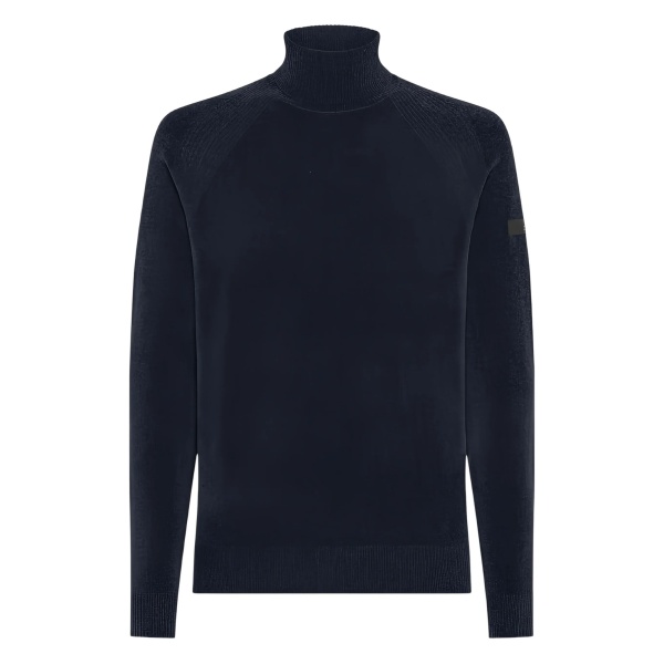 high-neck zip-front cardigan