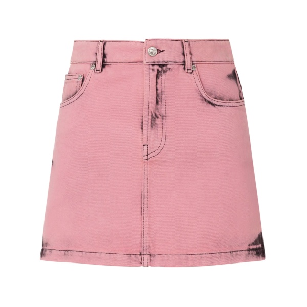 high-rise denim miniskirt