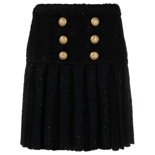 high-waisted button-detail skirt