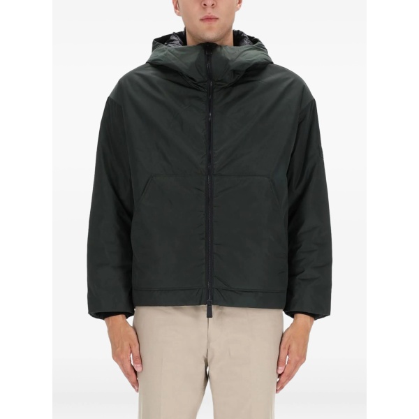 hooded zip-fastening jacket