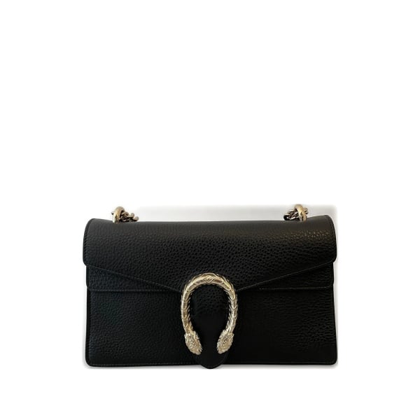 horsebit textured leather shoulder bag