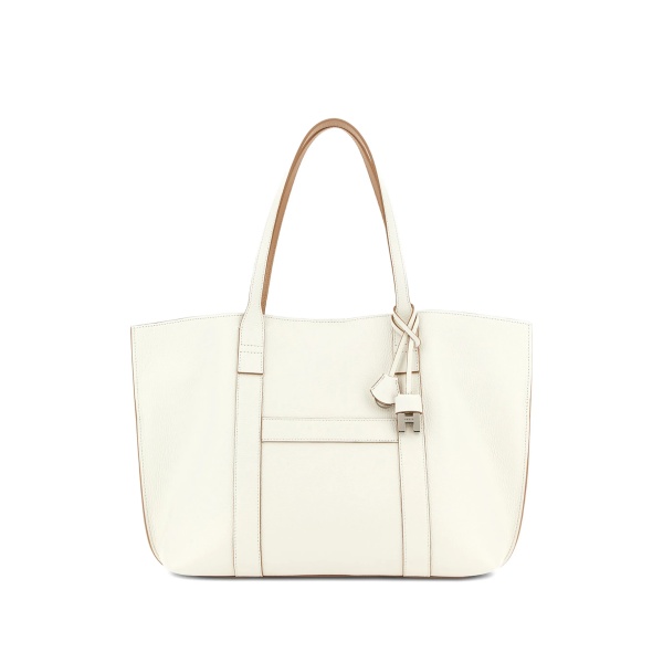 initial charm strap tote bag