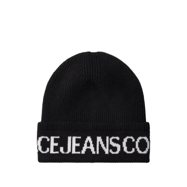 intarsia-knit logo beanie