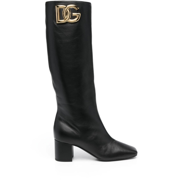 Jackie 60mm logo-plaque leather boots