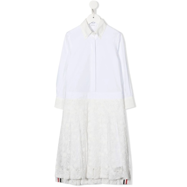 lace-detail shirt dress