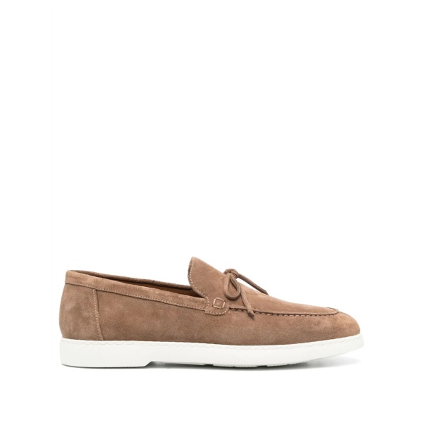 lace-detailing suede loafers