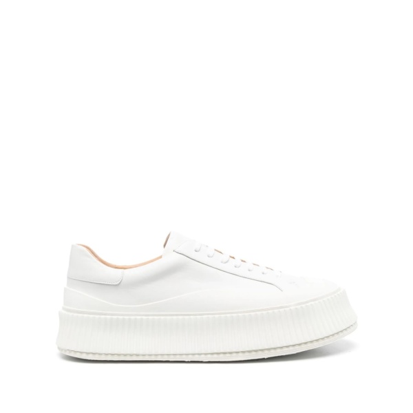 lace-up leather platform sneakers