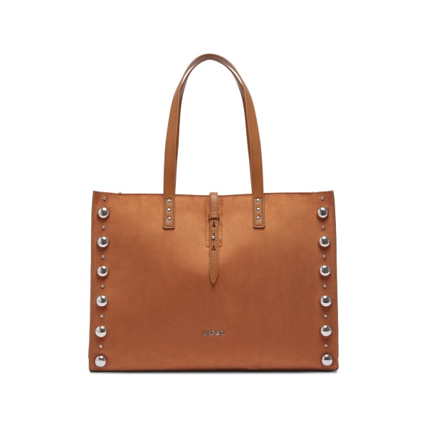large stud-embellished tote bag