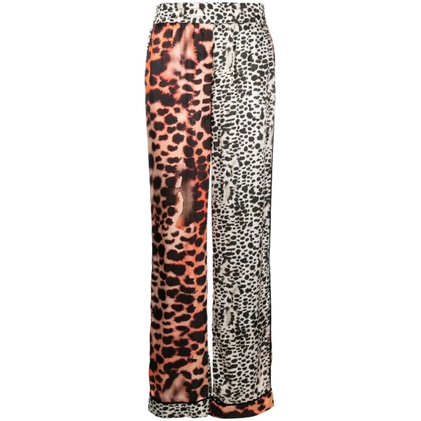 leopard print panelled trousers