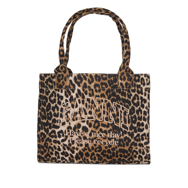 leopard-print tote bag