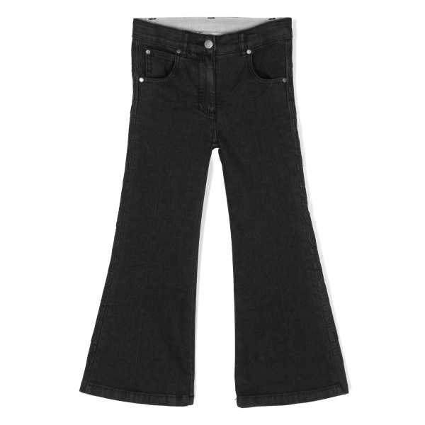 logo-embossed flared jeans
