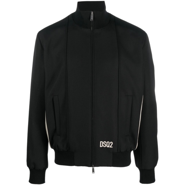 logo-embroidered bomber jacket