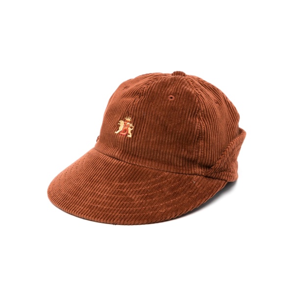 logo-embroidered corduroy cap