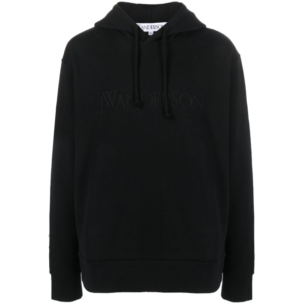 logo-embroidered cotton hoodie