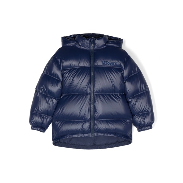 logo-embroidered padded jacket