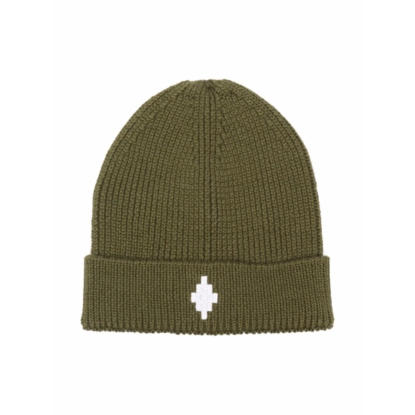 logo-embroidered ribbed-knit hat