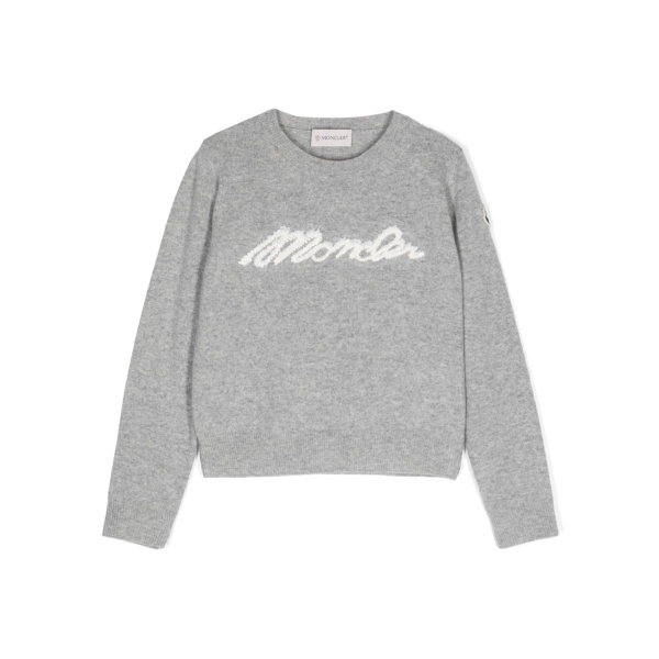 logo-embroidered virgin wool jumper