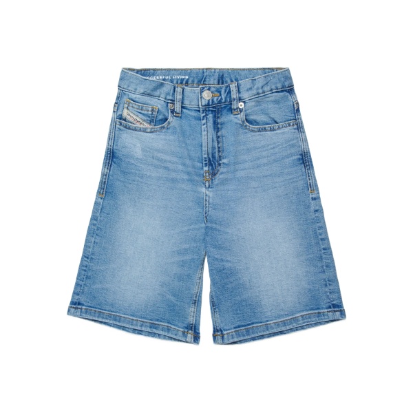 logo-patch denim shorts