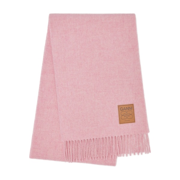 logo-patch fringed scarf