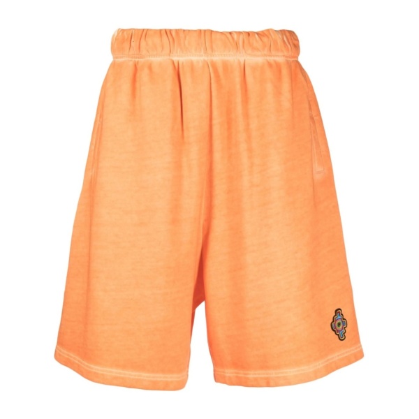 logo patch knee-length shorts