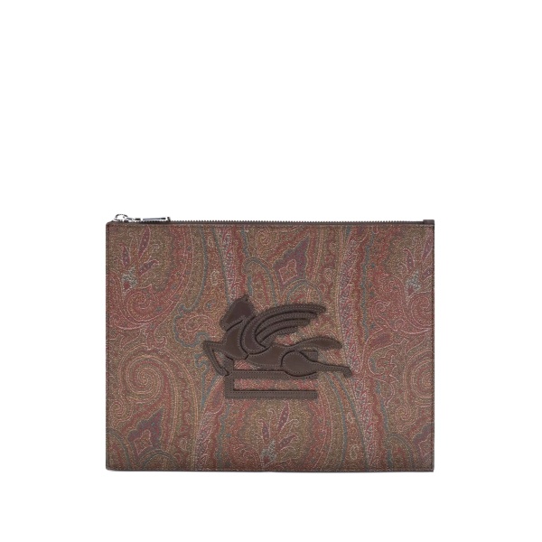 logo-patch paisley-pattern pouch