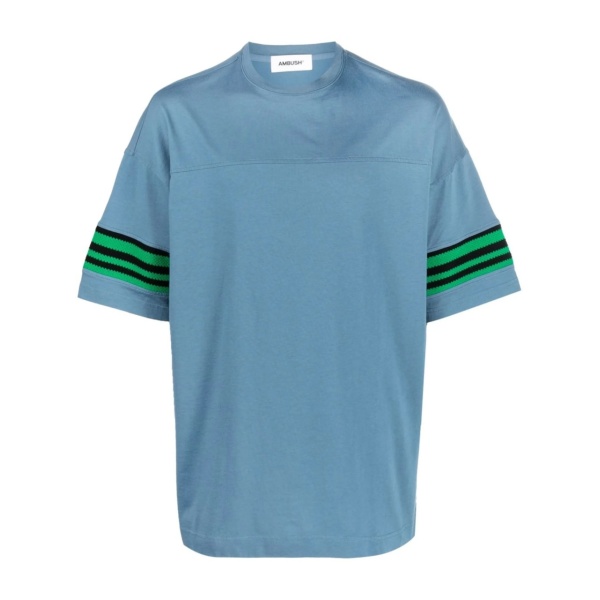 logo-patch stripe detail T-shirt