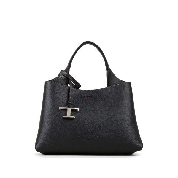 logo-pendant leather tote bag