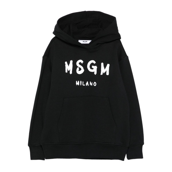 logo-print hooded top